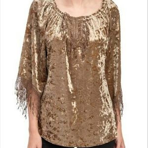 Melissa Paige Velvet Fringe Tunic